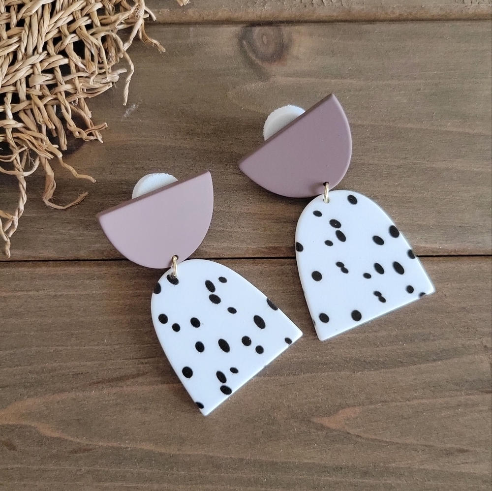 Cute color block drop earrings boho style